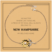 Load image into Gallery viewer, New Hampshire Sunflower Bracelet - My Soul Will Always Belong to New Hampshire | Unique Gift
