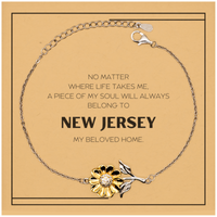 Load image into Gallery viewer, New Jersey Sunflower Bracelet - My Soul Will Always Belong to NJ | Birthday and Christmas Gift
