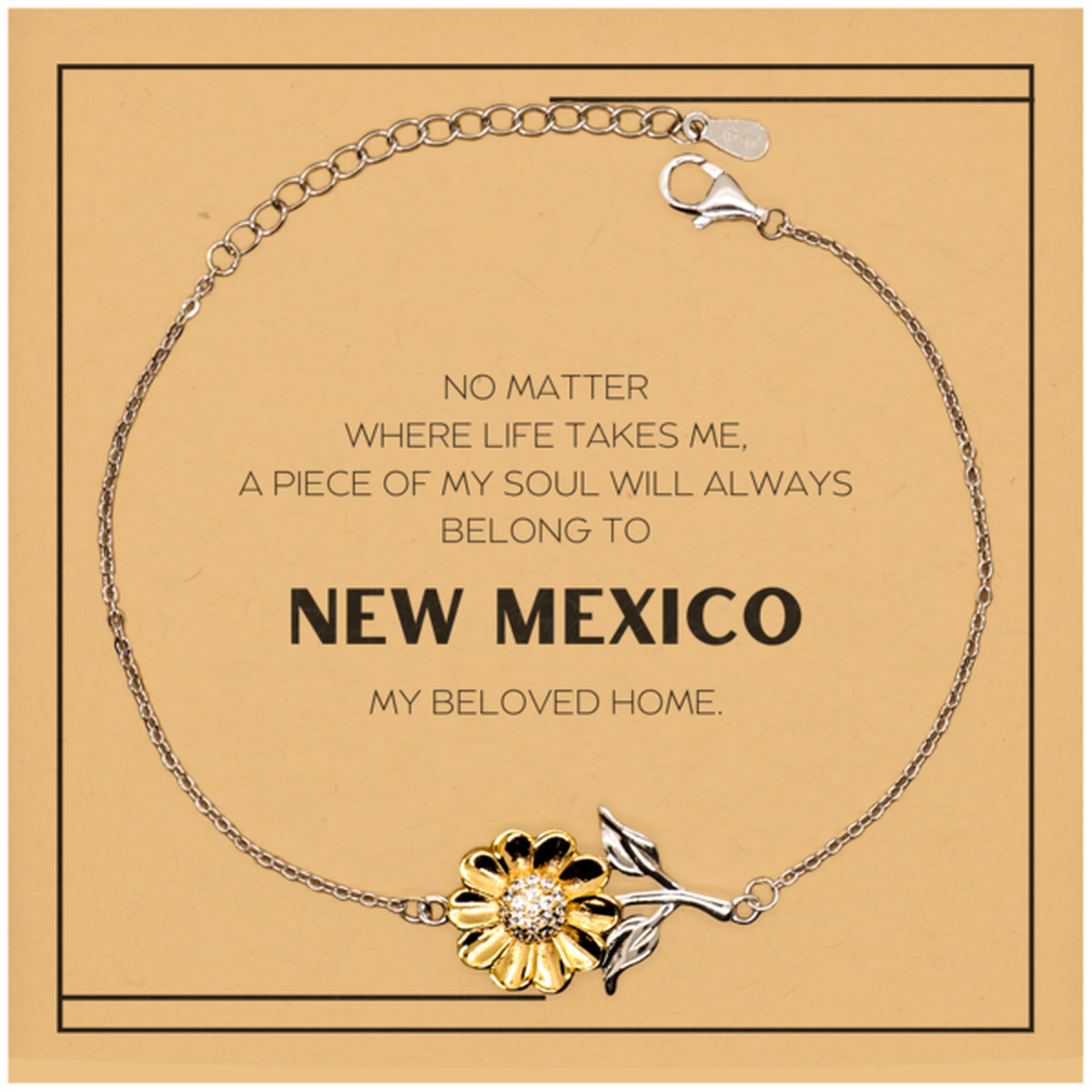 New Mexico Sunflower Bracelet - My Soul Will Always Belong to New Mexico | Unique Gift