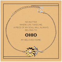 Load image into Gallery viewer, Ohio State Sunflower Bracelet - My Soul Will Always Belong to Ohio | Unique Gift for All Occasions
