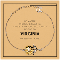Load image into Gallery viewer, Virginia Sunflower Bracelet - My Soul Belongs to Virginia | Thoughtful Gift
