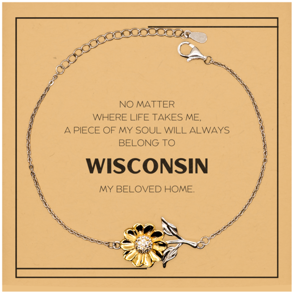 Wisconsin Gift Bracelet - My Soul Will Always Belong to Wisconsin | Unique Gift for All Occasions