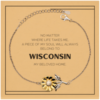 Load image into Gallery viewer, Wisconsin Gift Bracelet - My Soul Will Always Belong to Wisconsin | Unique Gift for All Occasions
