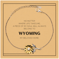 Load image into Gallery viewer, Wyoming Soul Sunflower Bracelet - My Soul Will Always Belong to Wyoming | Unique Gift
