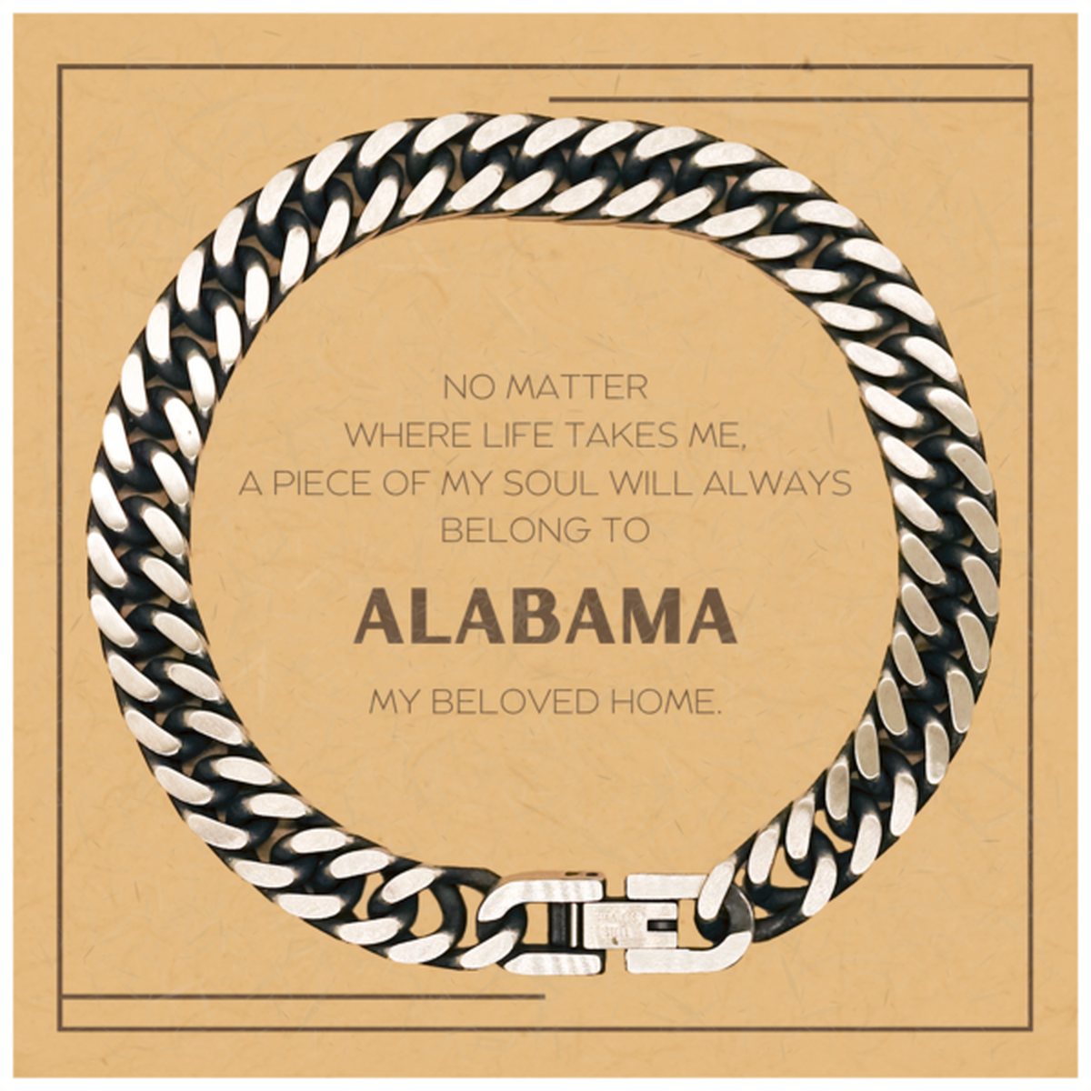 Alabama Gift Bracelet - My Soul Belongs to Alabama | Birthday Christmas Unique Gift