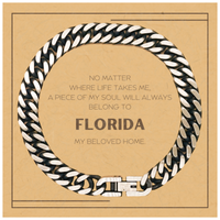 Load image into Gallery viewer, Florida Soul Cuban Link Bracelet - My Soul Will Always Belong to Florida | Unique Gift for Men &amp; Women
