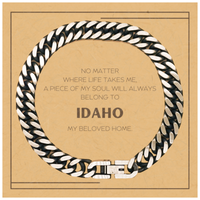 Load image into Gallery viewer, Idaho Pride Cuban Link Bracelet - My Soul Belongs to Idaho | Unique Gift for Him/Her
