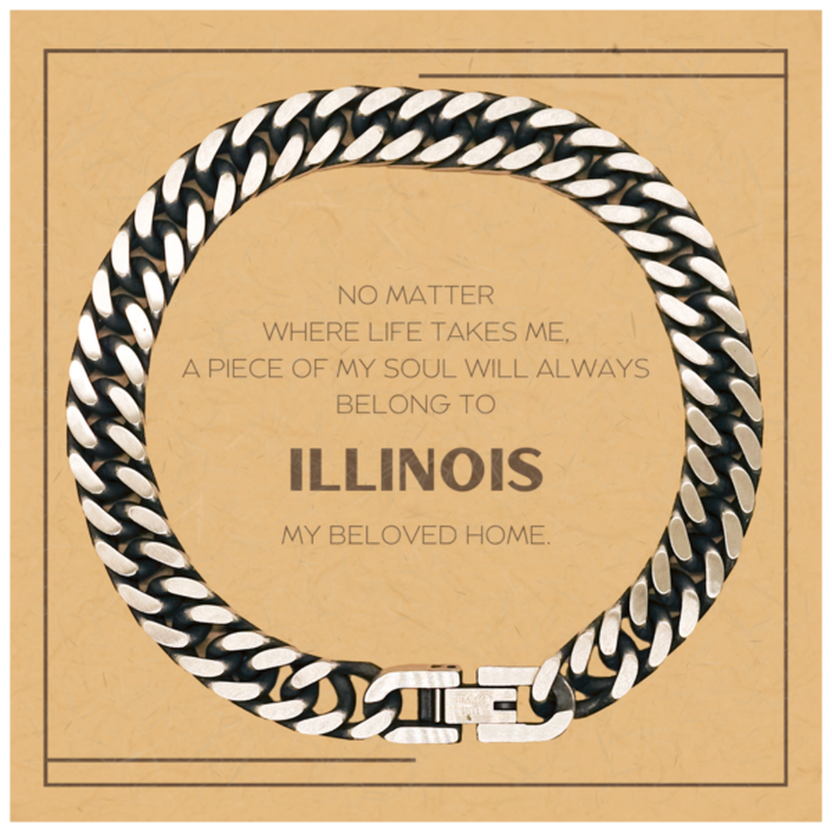 Illinois Gift Bracelet - My Soul Belongs to Illinois | Birthday & Christmas Gift