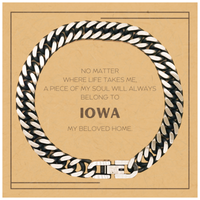 Load image into Gallery viewer, Iowa State Bracelet - My Soul Will Always Belong to Iowa | Birthday and Christmas Gift
