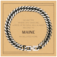Load image into Gallery viewer, Maine Gifts Bracelet - My Soul Will Always Belong to Maine | Unique Birthday and Christmas Gift
