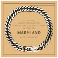 Load image into Gallery viewer, Maryland Men&#39;s Bracelet - My Soul Will Always Belong to Maryland | Unique Gift
