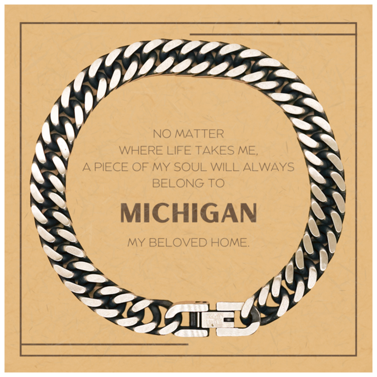 Michigan State Gift Bracelet - My Soul Belongs to Michigan | Birthday & Christmas Gift