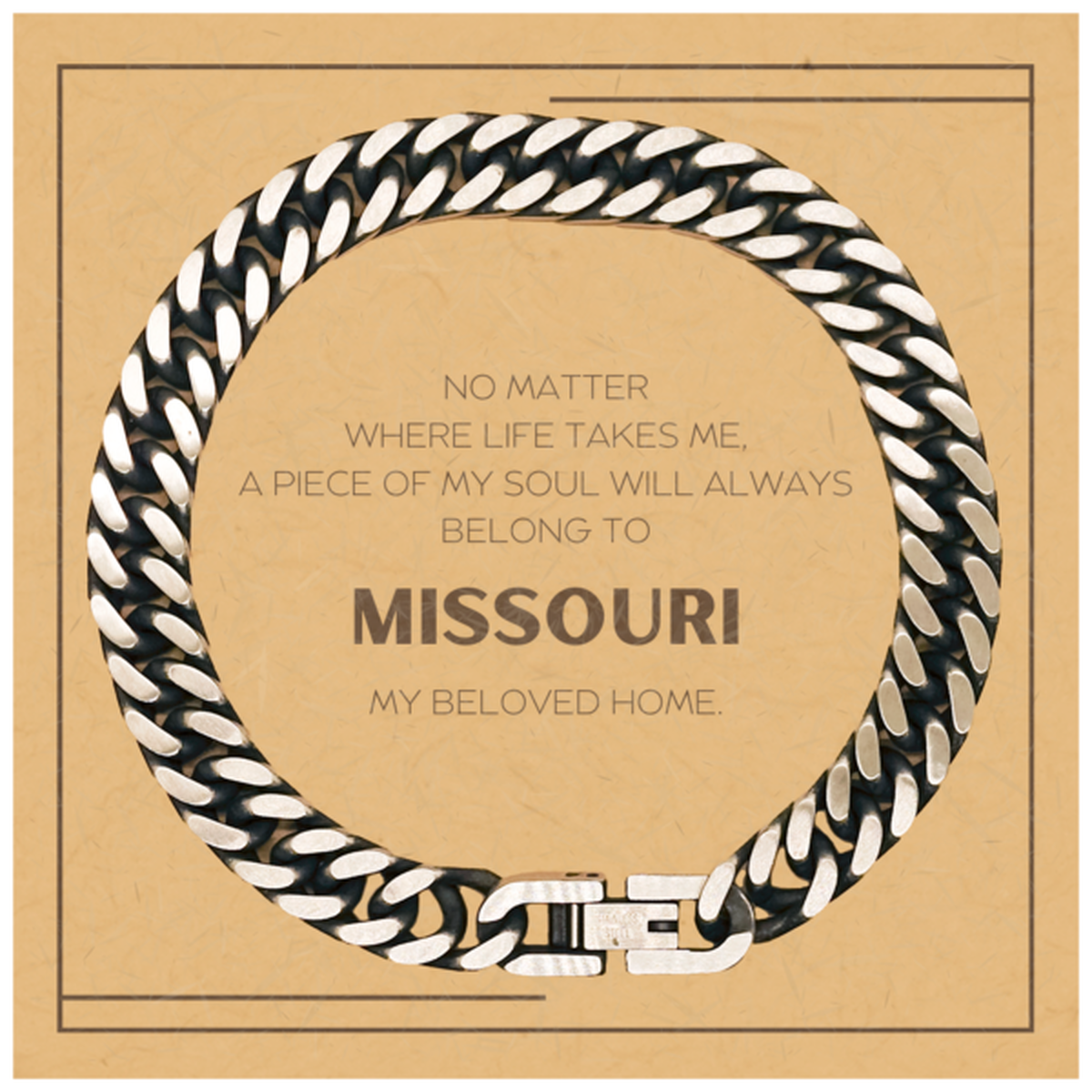 Missouri Men Bracelet - My Soul Will Always Belong to Missouri | Unique Gift
