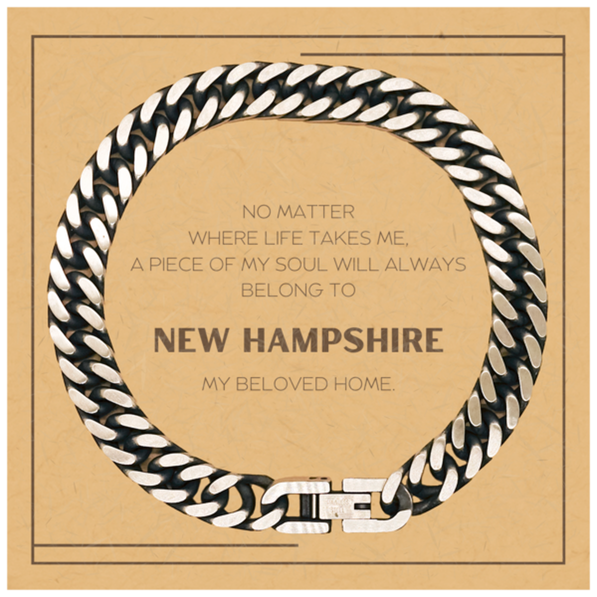 New Hampshire Gift Bracelet - My Soul Will Always Belong to New Hampshire | Birthday Christmas Gift