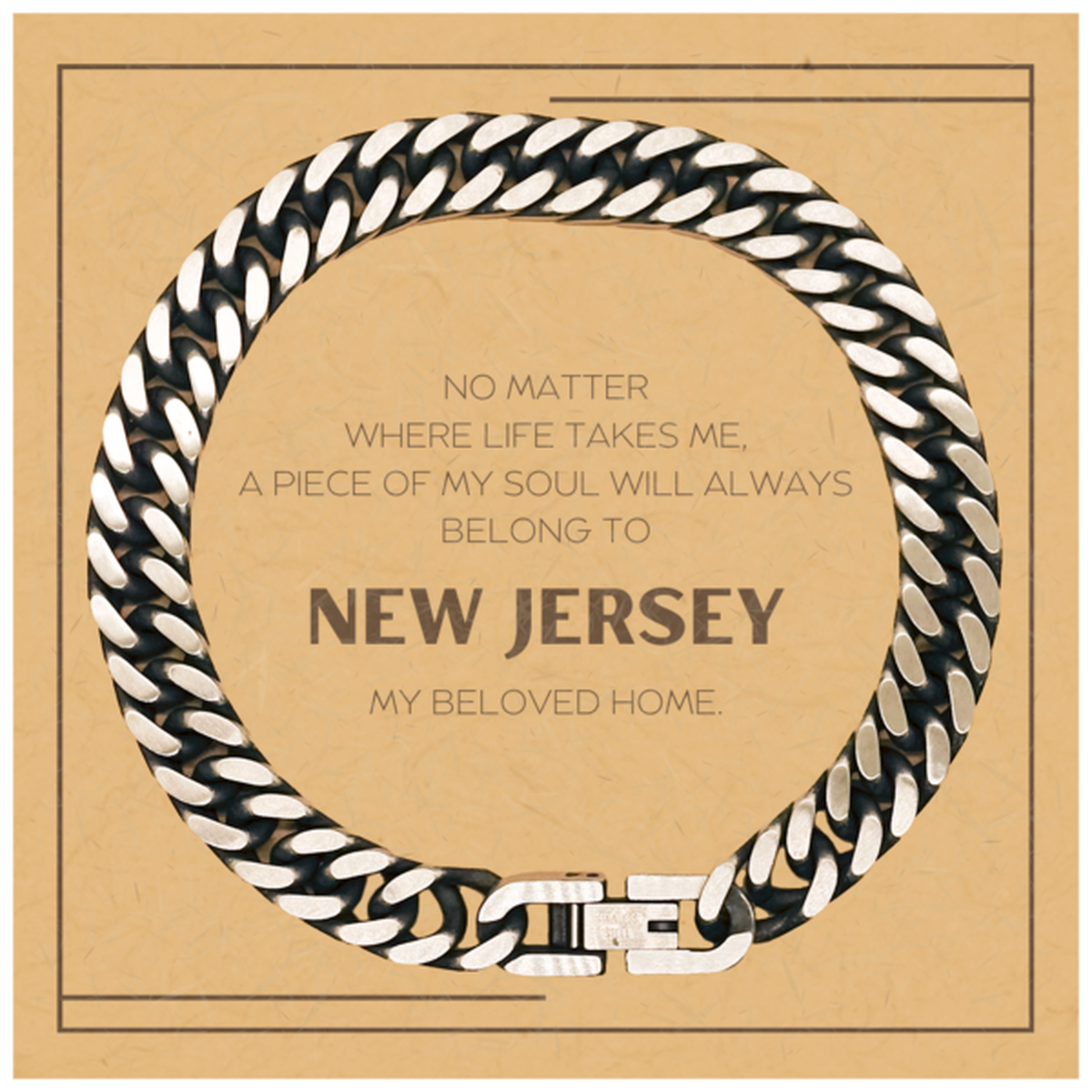 New Jersey Gift Bracelet - My Soul Will Always Belong to New Jersey | Unique Birthday Gift