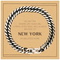 Load image into Gallery viewer, New York Lover Cuban Link Chain Bracelet - My Soul Belongs to New York | Unique Gift
