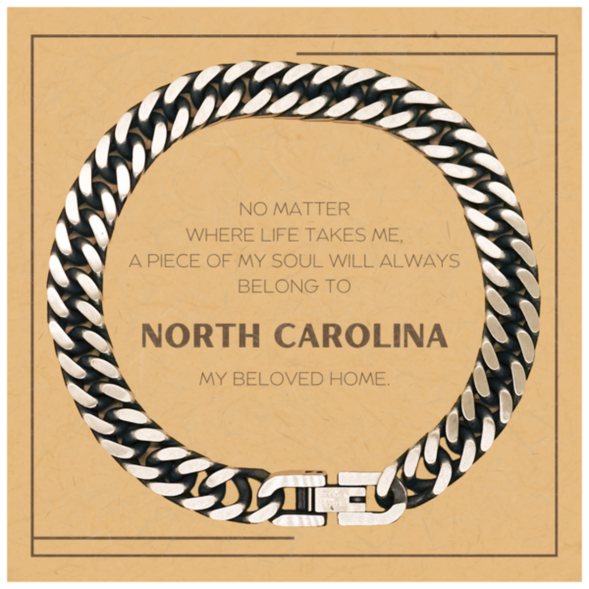 North Carolina Proud Bracelet - My Soul Will Always Belong to NC | Unique Gift for Him/Her