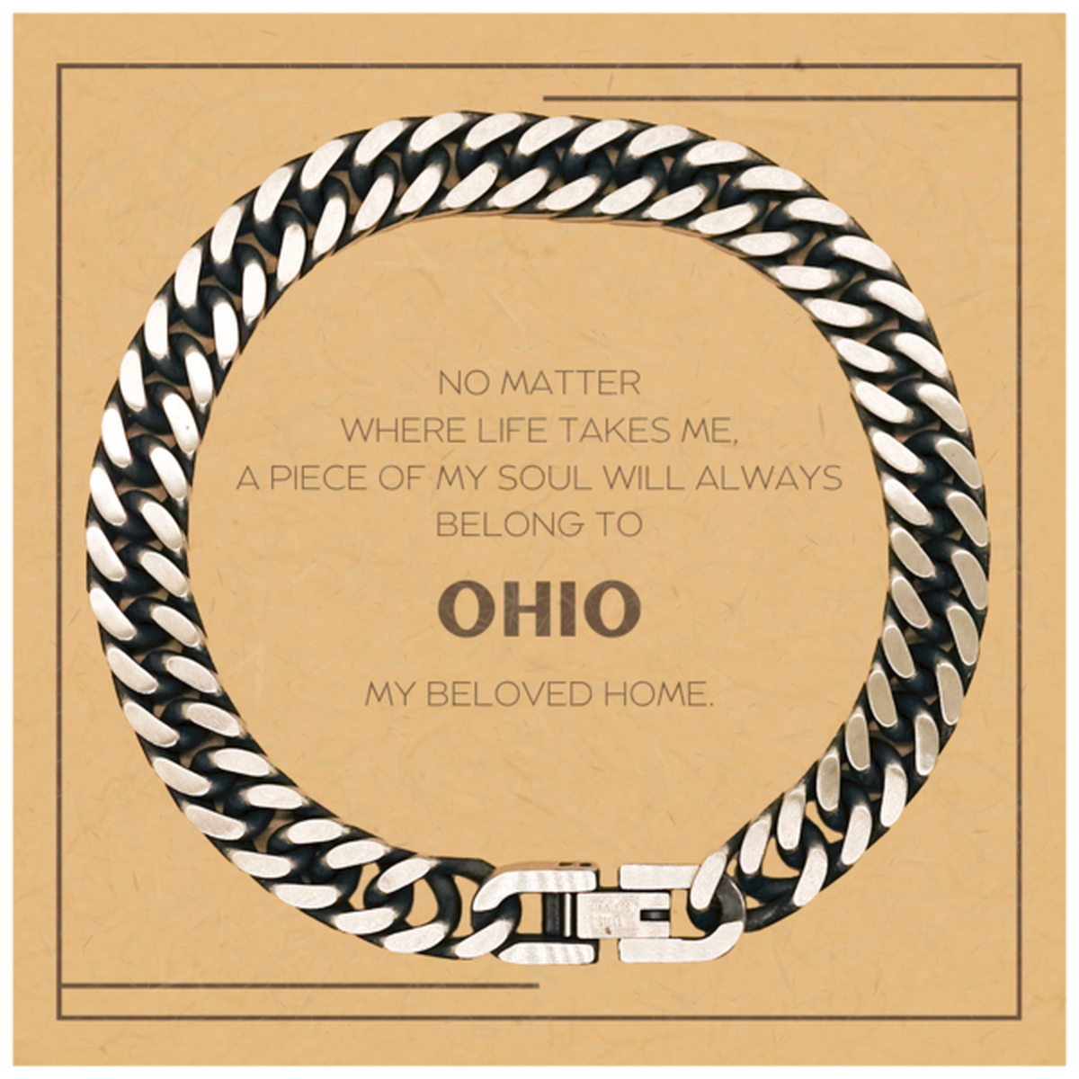 Ohio State Gift Bracelet - My Soul Will Always Belong to Ohio | Birthday and Christmas Gift