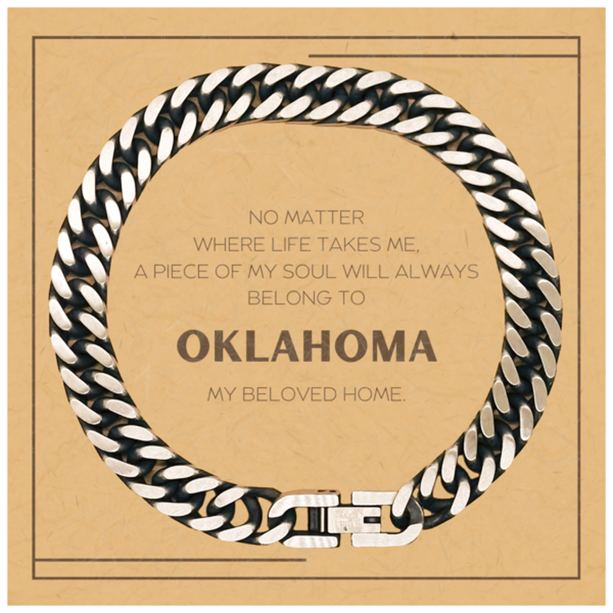 Oklahoma State Bracelet - My Soul Will Always Belong to Oklahoma | Thoughtful Gift