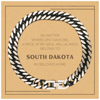 Load image into Gallery viewer, South Dakota Cuban Link Chain Bracelet - My Soul Belongs to South Dakota | Unique Gift
