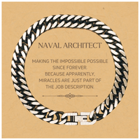 Load image into Gallery viewer, Naval Architect Cuban Link Bracelet - Miracles are Just Part of the Job | Inspirational Gift
