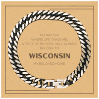 Load image into Gallery viewer, Wisconsin Gift Bracelet - My Soul Will Always Belong To Wisconsin | Unique Birthday &amp; Christmas Gift
