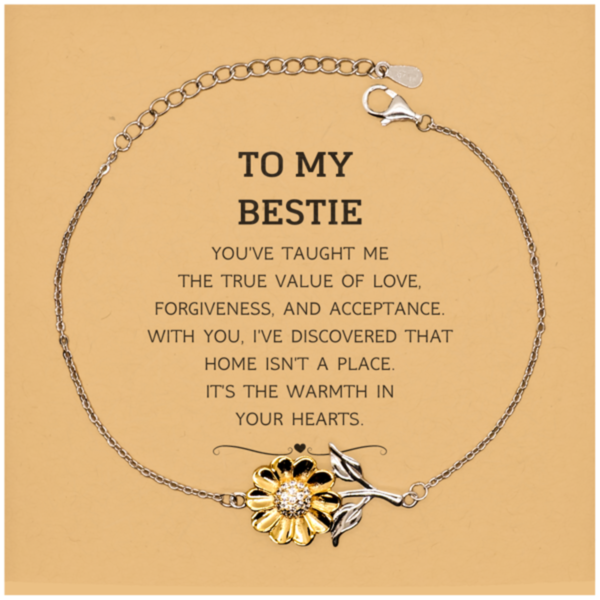 Bestie Sunflower Bracelet - You've Taught Me the True Value of Love | Friendship Gift