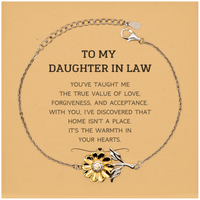 Load image into Gallery viewer, Daughter In Law Sunflower Bracelet - You&#39;ve Taught Me True Value of Love | Meaningful Gift
