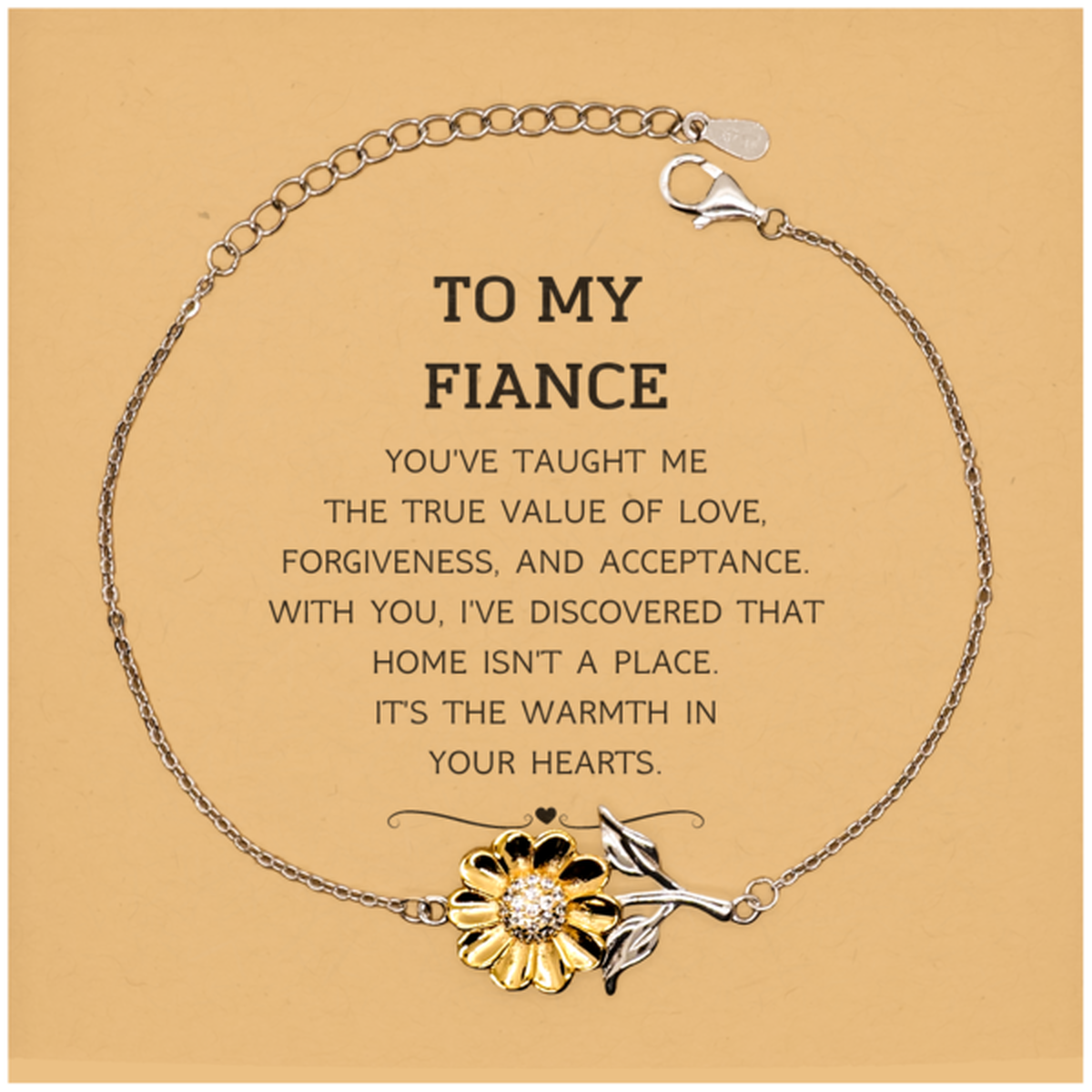 Fiance Sunflower Bracelet - You've Taught Me the True Value of Love | Romantic Gift