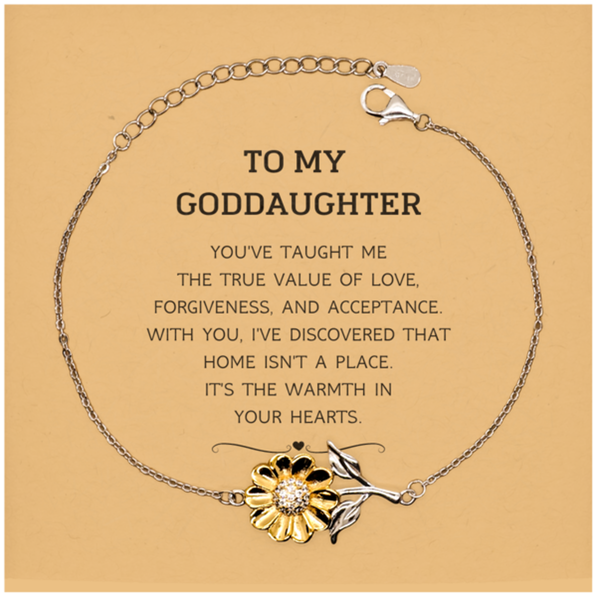 Goddaughter Sunflower Bracelet - You've Taught Me the True Value of Love | Meaningful Gift