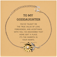 Load image into Gallery viewer, Goddaughter Sunflower Bracelet - You&#39;ve Taught Me the True Value of Love | Meaningful Gift
