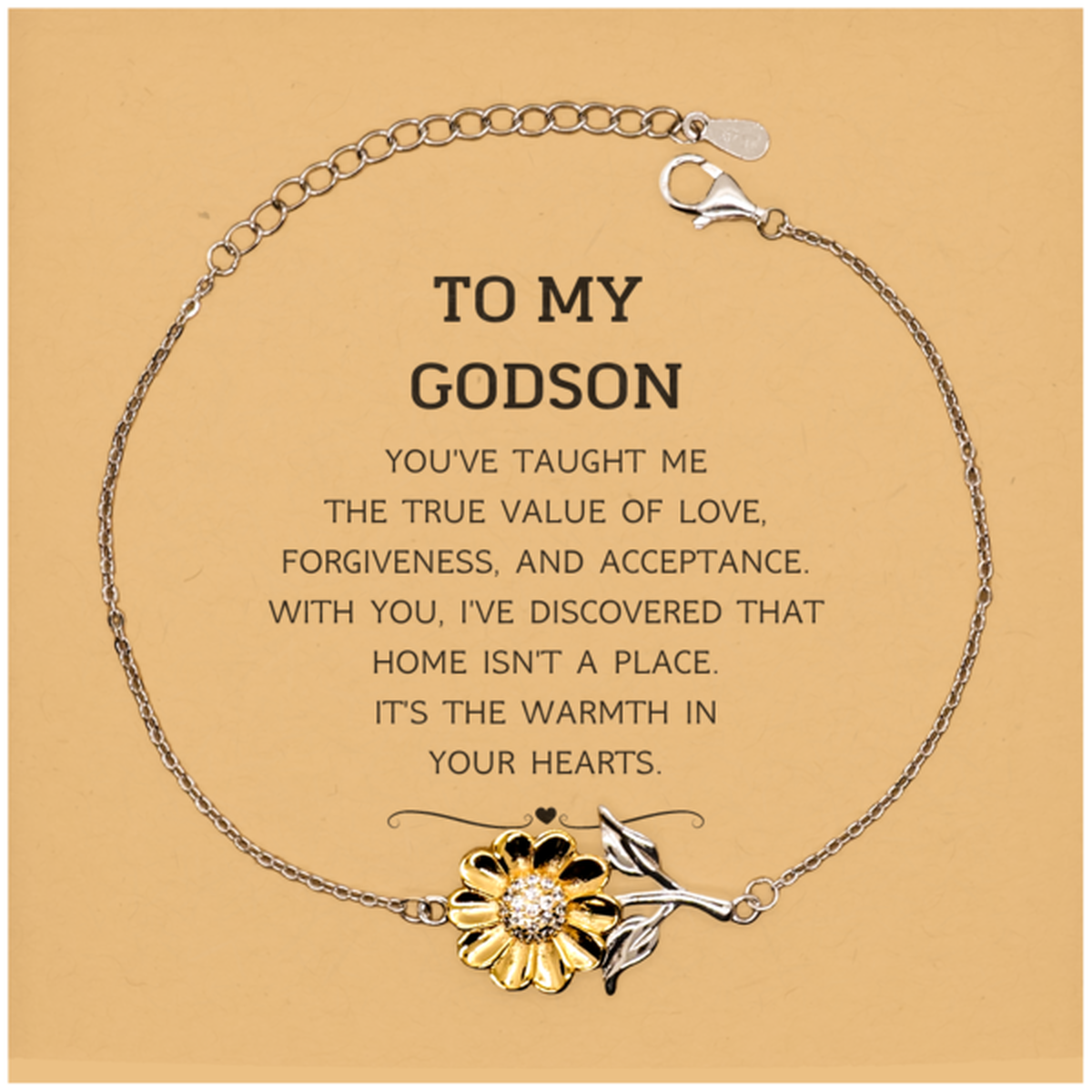 Godson Sunflower Bracelet - You've Taught Me the True Value of Love | Meaningful Gift