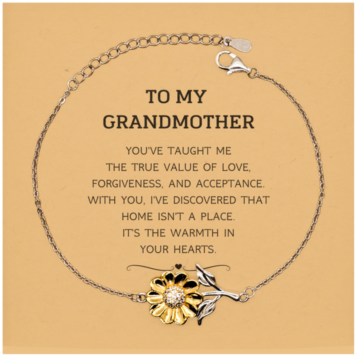 Grandmother Sunflower Bracelet - You've Taught Me Love | Meaningful Gift
