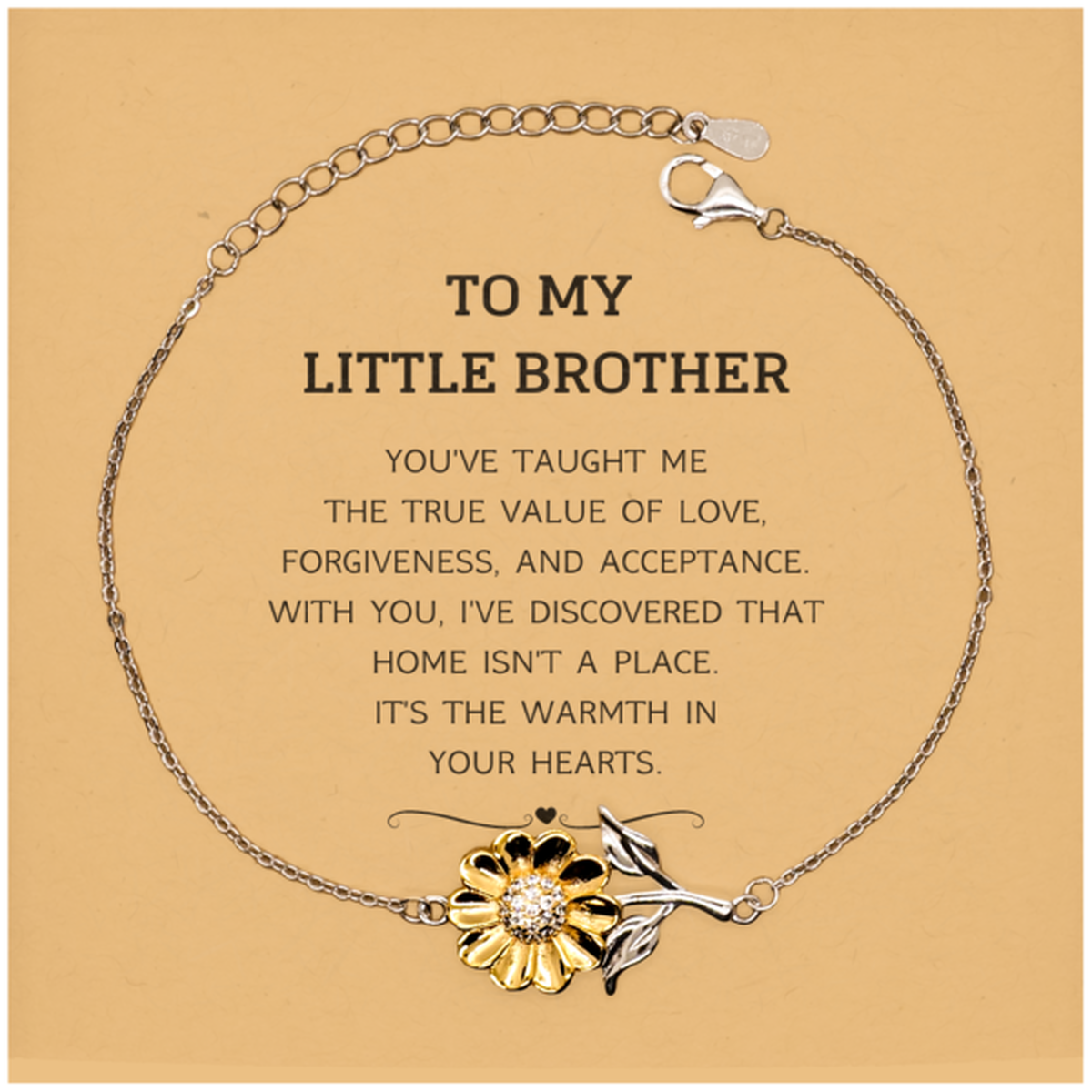Little Brother Sunflower Bracelet - You've Taught Me the True Value of Love | Birthday Gift