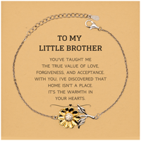 Load image into Gallery viewer, Little Brother Sunflower Bracelet - You&#39;ve Taught Me the True Value of Love | Birthday Gift
