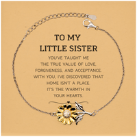 Load image into Gallery viewer, Little Sister Sunflower Bracelet - You&#39;ve Taught Me the True Value of Love | Birthday Gift
