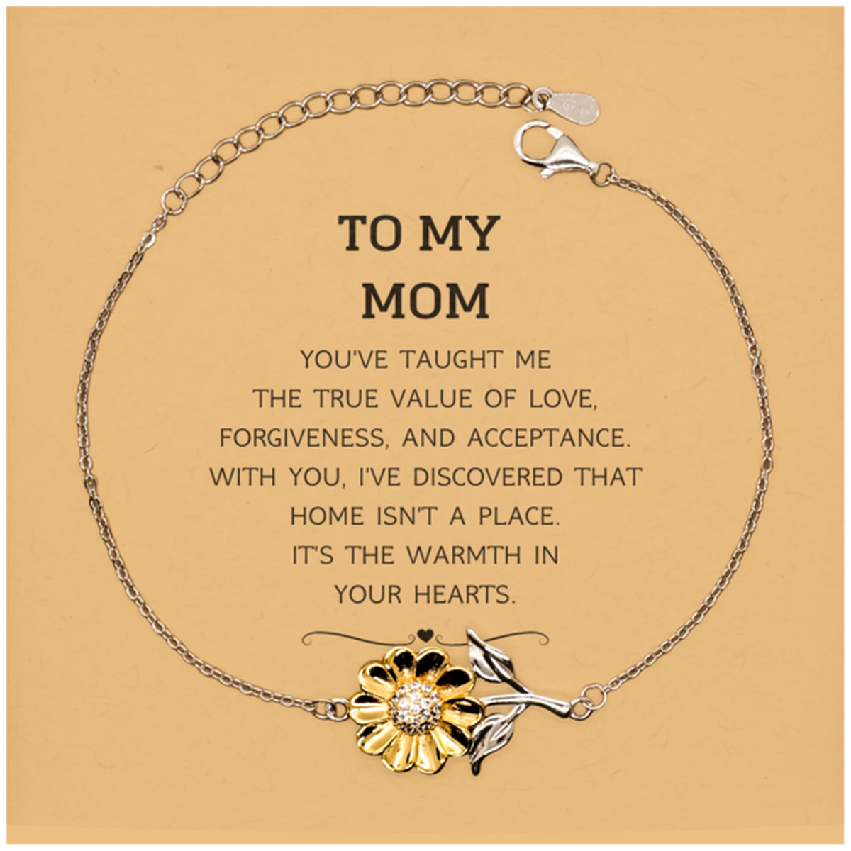 Mom Sunflower Bracelet - You've Taught Me the True Value of Love | Mother's Day Gift
