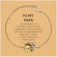 Load image into Gallery viewer, Papa Sunflower Bracelet - You&#39;ve Taught Me the True Value of Love | Meaningful Gift
