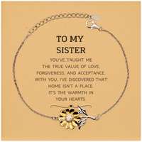 Load image into Gallery viewer, Sister Sunflower Bracelet - You&#39;ve Taught Me the True Value of Love | Birthday and Christmas Gift
