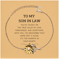 Load image into Gallery viewer, Son In Law Sunflower Bracelet - You&#39;ve Taught Me the True Value of Love | Meaningful Gift
