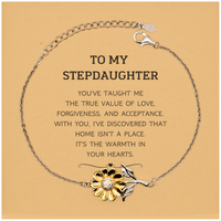 Load image into Gallery viewer, Stepdaughter Sunflower Bracelet - You&#39;ve Taught Me The True Value Of Love | Birthday Gift
