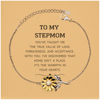 Load image into Gallery viewer, Stepmom Sunflower Bracelet - You&#39;ve Taught Me the True Value of Love | Meaningful Gift
