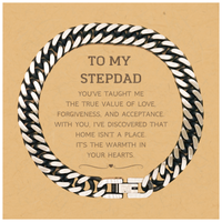 Load image into Gallery viewer, Stepdad Cuban Link Chain Bracelet - You&#39;ve Taught Me The True Value of Love | Birthday &amp; Christmas Gift
