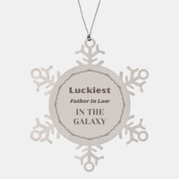 Load image into Gallery viewer, Father In Law Snowflake Ornament - Luckiest Father In Law in the Galaxy | Christmas Gift
