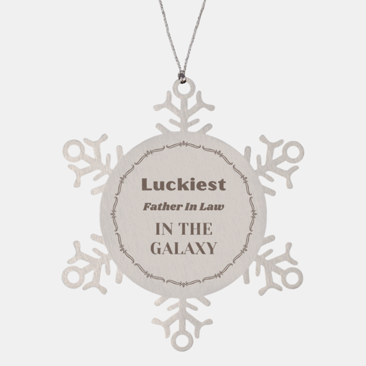 Luckiest Father In Law in the Galaxy, To My Father In Law Ornament Gifts, Christmas Father In Law Snowflake Ornament Gifts, X-mas Decorations Unique Gifts For Father In Law Men Women