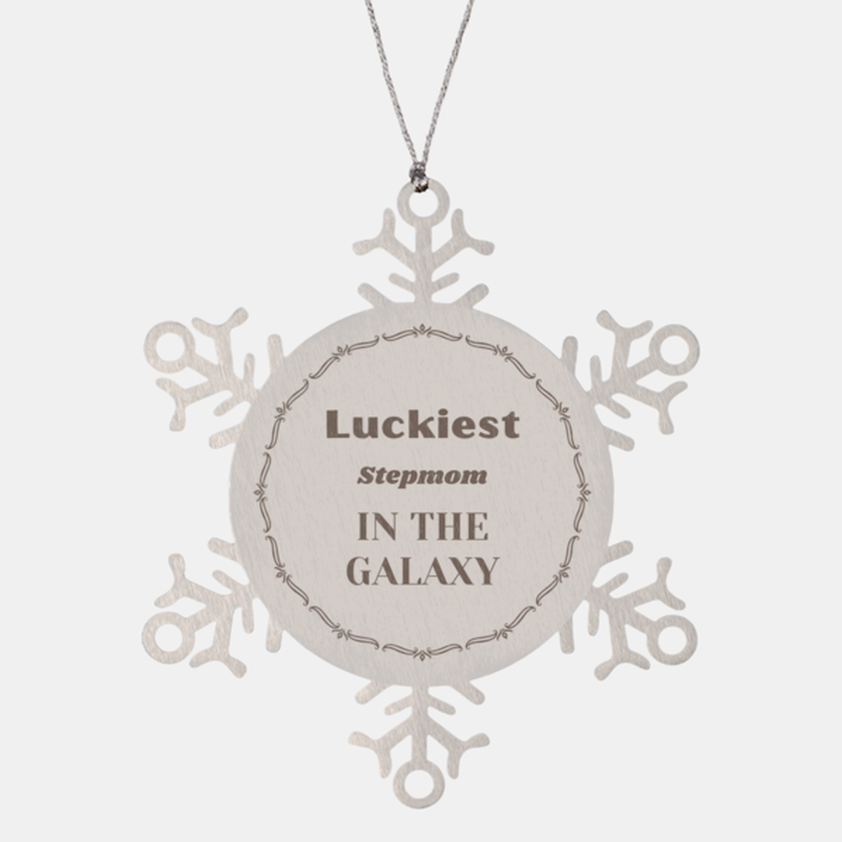 Luckiest Stepmom in the Galaxy, To My Stepmom Ornament Gifts, Christmas Stepmom Snowflake Ornament Gifts, X-mas Decorations Unique Gifts For Stepmom Men Women