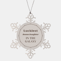 Load image into Gallery viewer, Bonus Daughter Snowflake Ornament - Luckiest Bonus Daughter in the Galaxy | Christmas Gift
