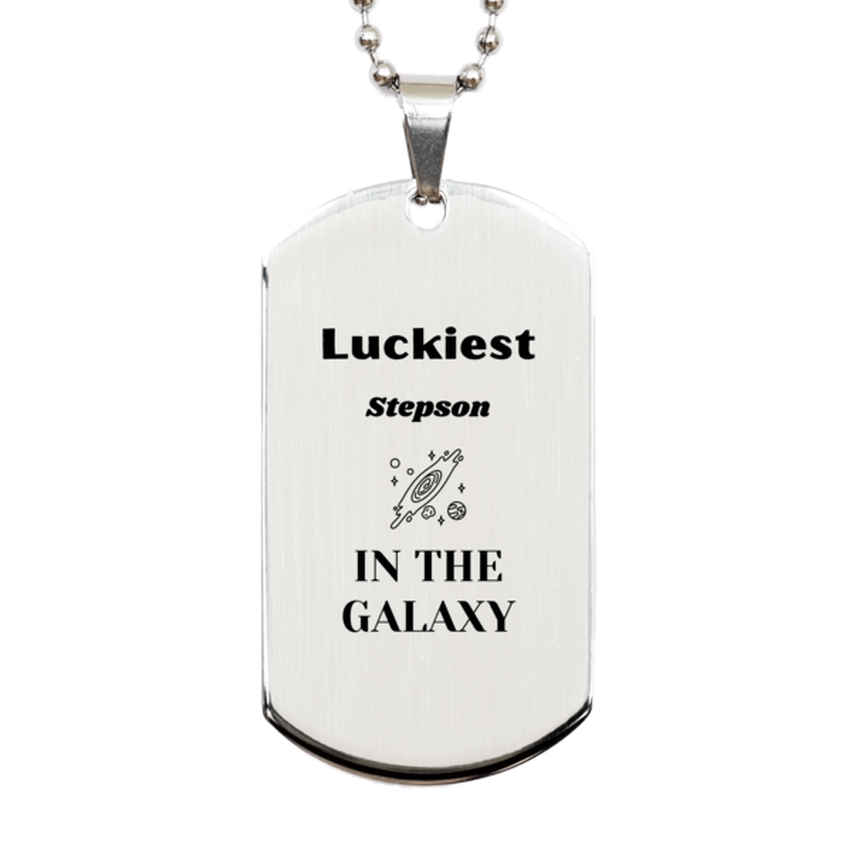 Stepson Engraved Necklace - Luckiest Stepson in the Galaxy | Christmas Gift