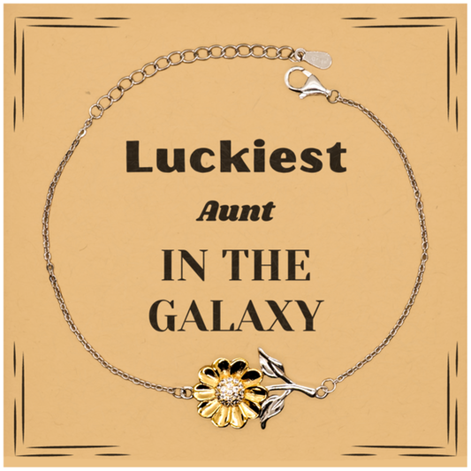 Aunt Sunflower Bracelet - Luckiest Aunt in the Galaxy | Unique Gift for Aunt