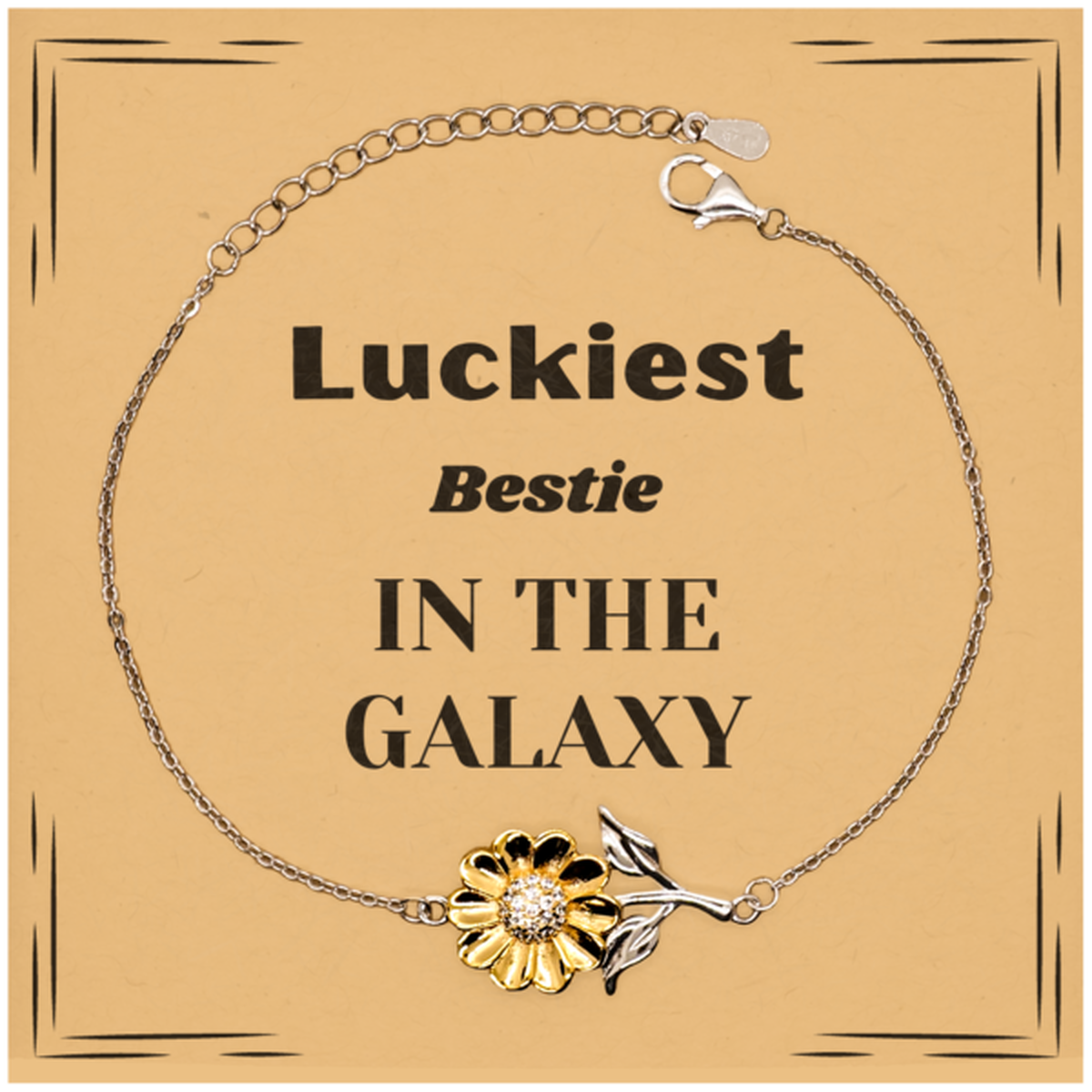 Bestie Sunflower Bracelet - Luckiest Bestie in the Galaxy | Unique Gift for Best Friend